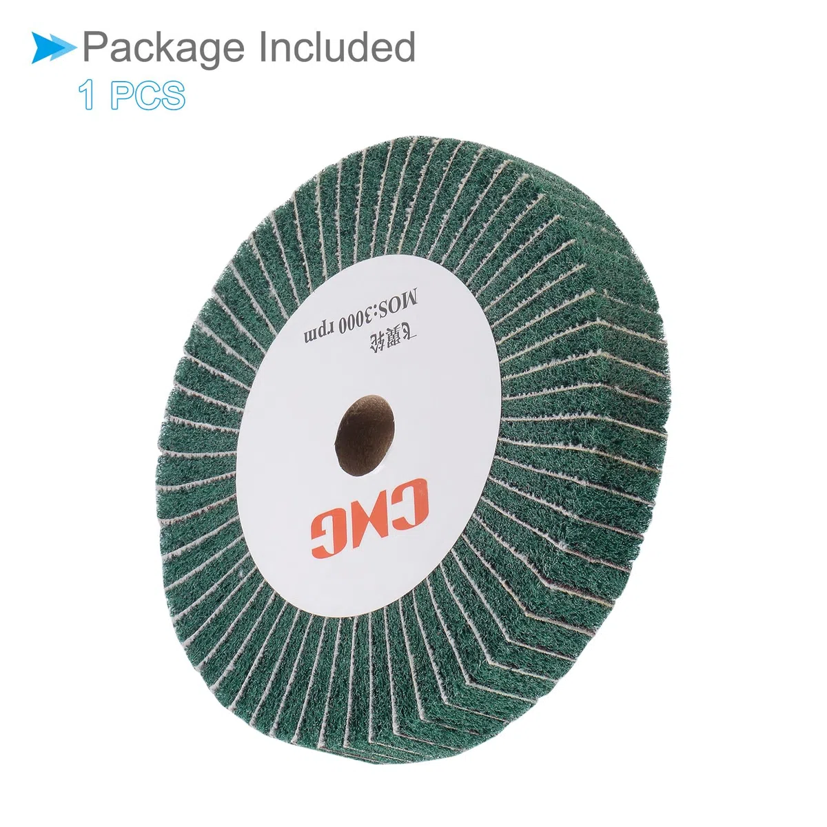 Rueda de Láminas de Pulido, 150mm x 25mm (D x H) 240 Granos, Rueda de Tela Verde - (Aplicaciones: para Aluminio Cobre)