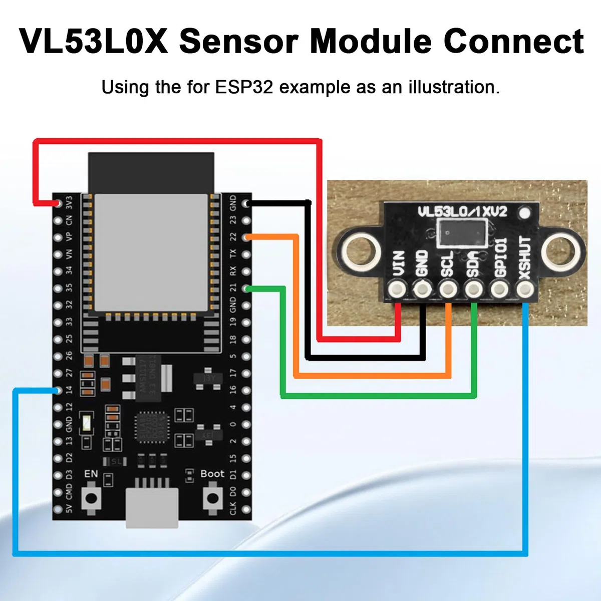 L53L0X VL53L1X Laser Distance Sensor RUIZHI 5 Piezas VL53L1X V2 Telémetro Láser Módulo L53L0X V2 Módulo Sensor de Distancia por Tiempo de Vuelo 2 Metros para Drones Robots Compatible con Arduino