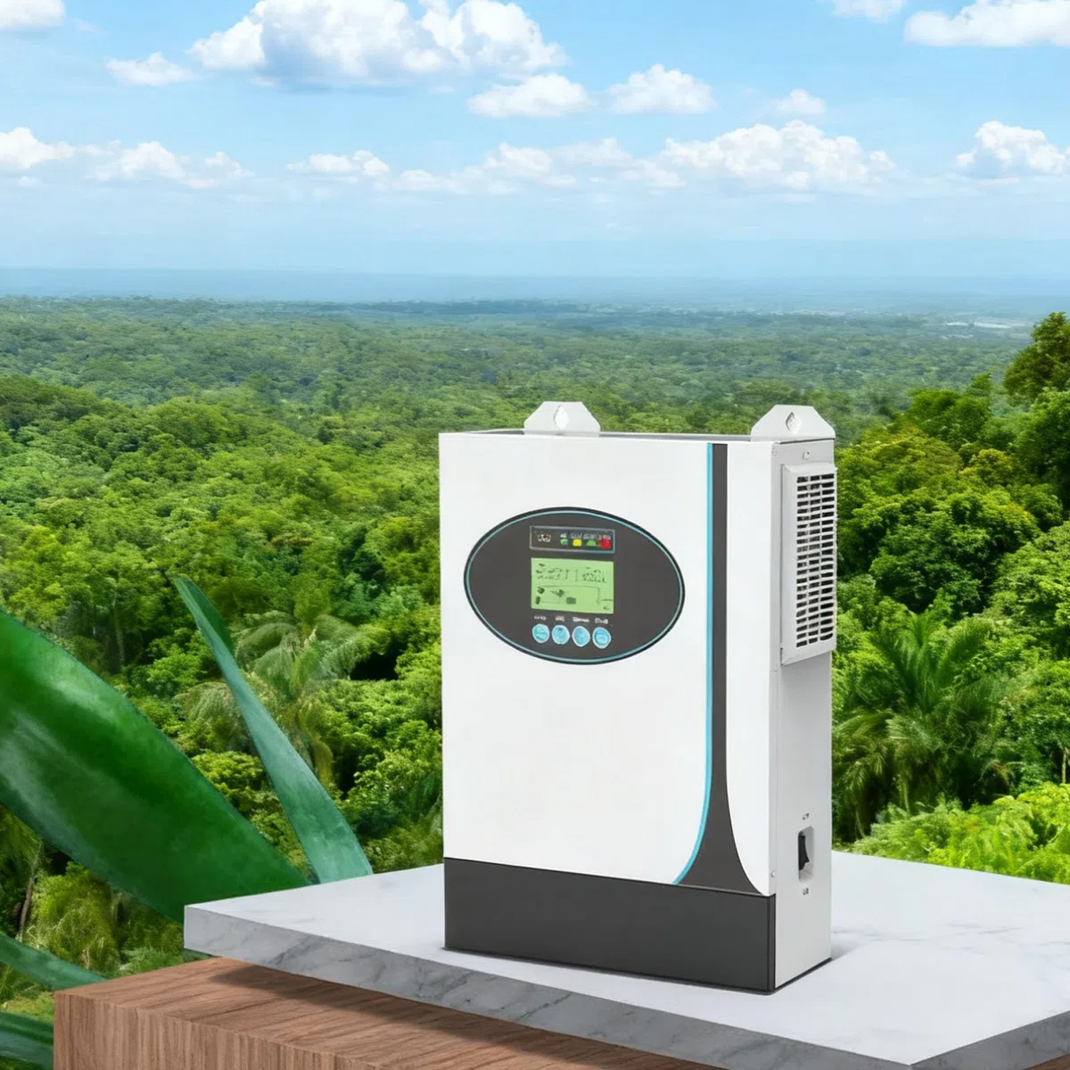 Sorandy Inversor Solar Híbrido Fuera de la Red de 1,2 KW, Salida de Onda Sinusoidal Pura MPPT Incorporado con Control Remoto para el Hogar, Escuela, Islas Industriales, áreas