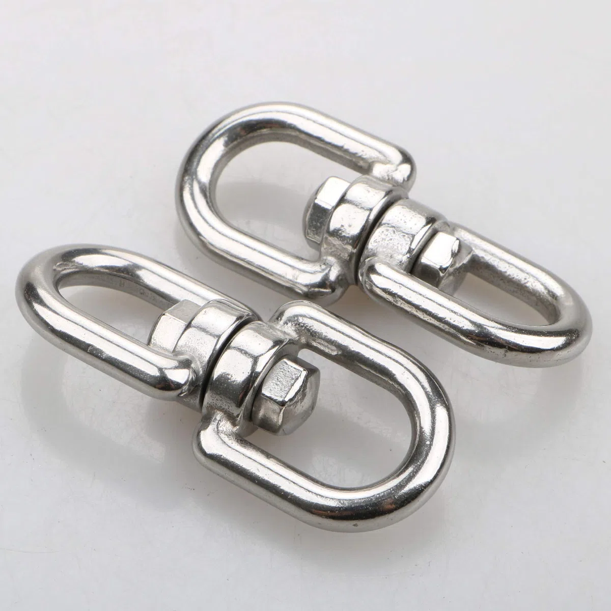 Ganchos giratorios M6, gancho giratorio para colgar de doble extremo, acero inoxidable 304 resistente, conector de anillo giratorio de ojo a ojo, 4 piezas