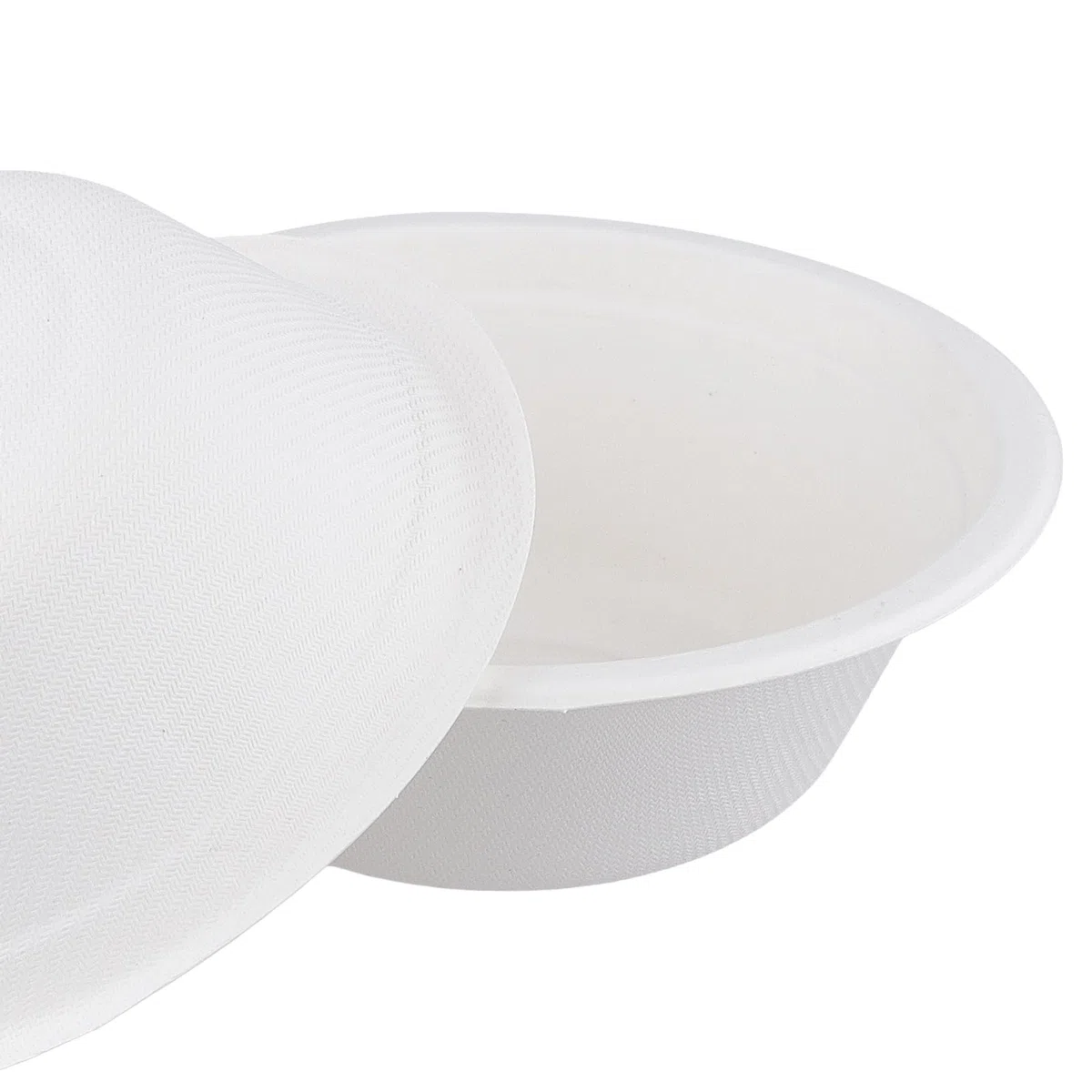 100 Cuencos Desechables de Caña de Azúcar de 350 ml, Platos Redondos Desechables de Papel para Sopa, para Fiestas y Picnics