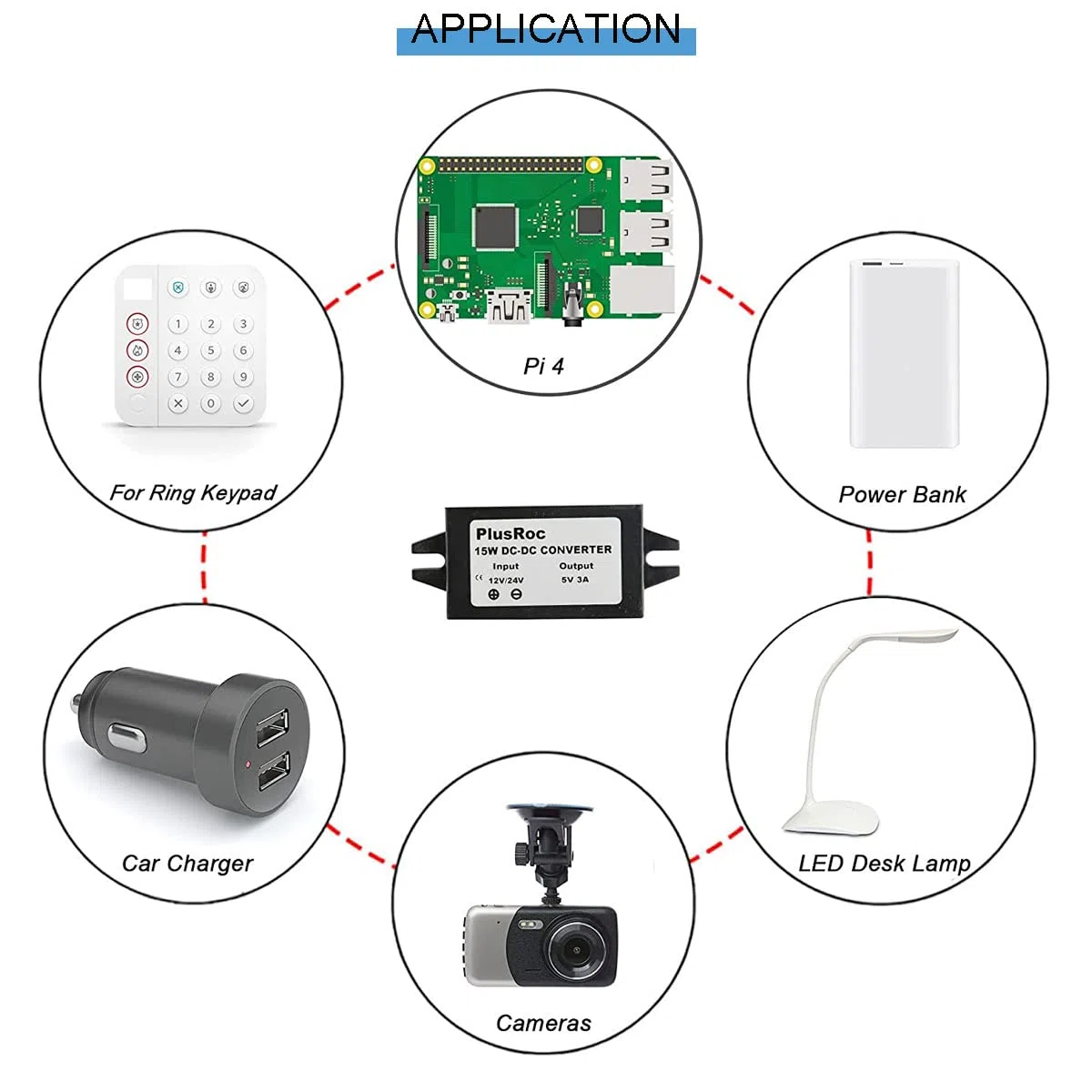 2 Piezas DC 8-35V a DC 5V USB C DC DC Converter Buck Module 12V/24V a 5V 3A 15W Salida USB Regulador de Voltaje Reductor Cargador con Tapa de Perilla
