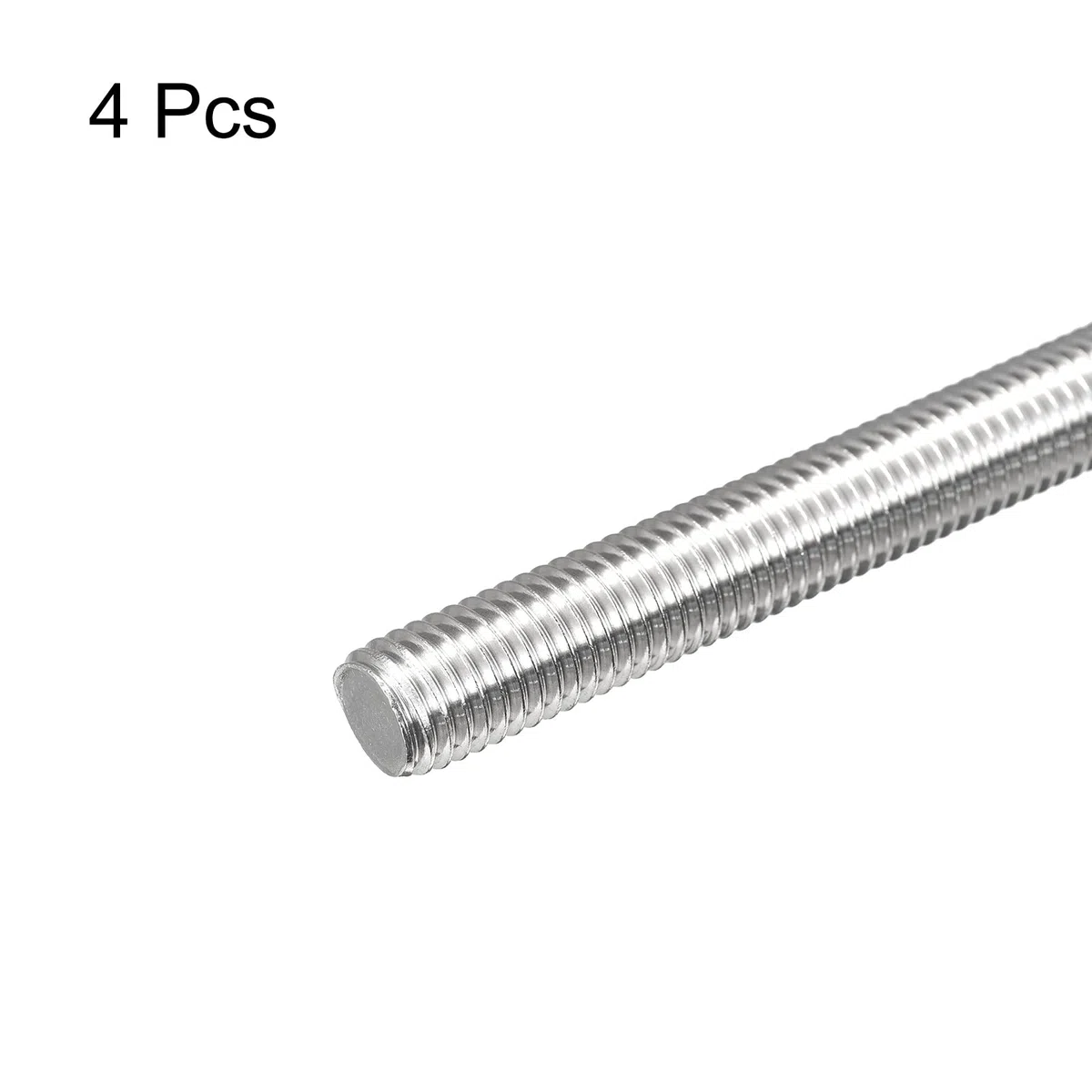 sourcing map Varilla totalmente roscada M12 x 180 mm, paso de rosca de 1,75 mm, acero inoxidable 304, varillas roscadas a la derecha, paquete de 4