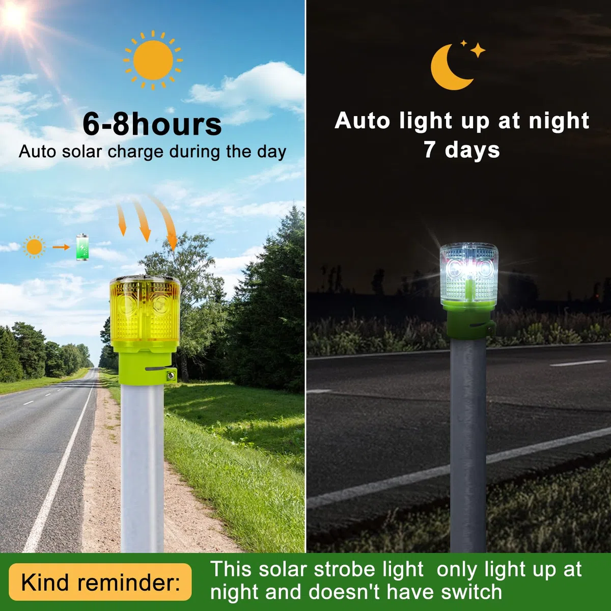 Aolyty Luz de Advertencia, Solar Intermitente Ráfaga LED Luz, Superbrillante de 360 grados, IP45 Impermeable, Luz Solar Estroboscópica para Emergencia (Rojo)