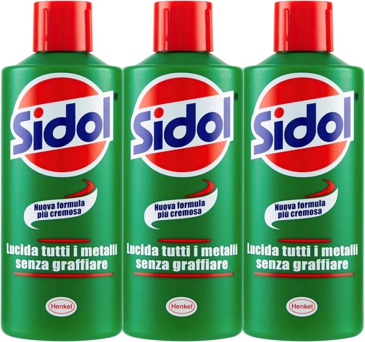 Sidol - Abrillantador de metal de 150 ml, paquete de 3 unidades, abrillantador para cobre, latón, aluminio, cromo y acero inoxidable, pulido cromado y limpiador de metal para el hogar y accesorios de