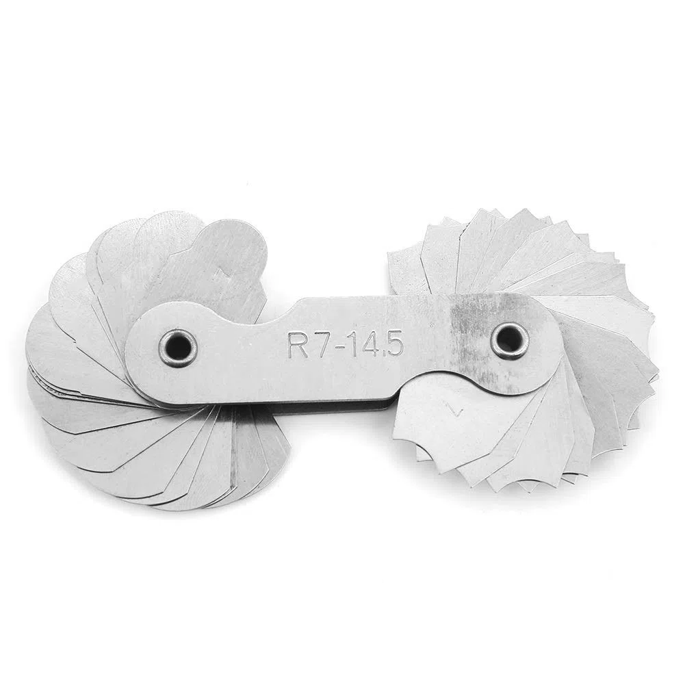 Radius Gauge-4pcs Acero inoxidable Radio medidor de filete Herramienta de medición R0.3-1.5 / R1-6.5 / R7-14.5 / R15-25