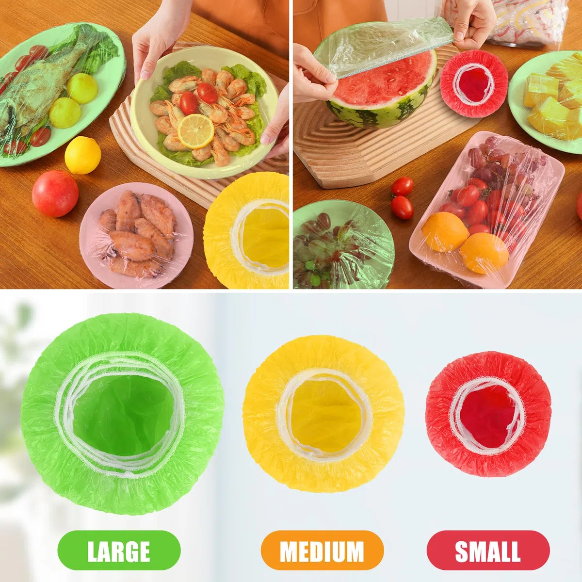 Funda protectora de alimentos Tapa de plástico para alimentos (60 unidades, reutilizable), diseño de caseta