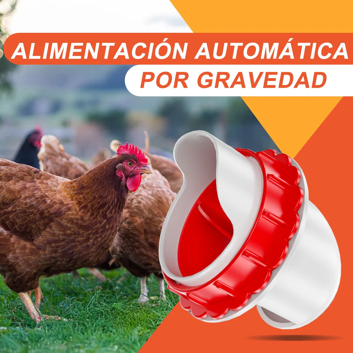 ZenxyHoC Comederos para Gallinas, Comedero Automático para Aves, 6 Puertos DIY Kit de Alimentación por Gravedad para Cubos Barriles Cubetas
