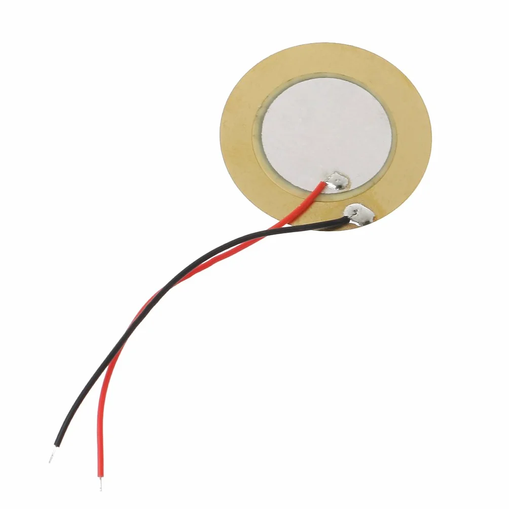 10pcs 35mm Piezo Pickup Amplificadores piezoeléctricos Discos Piezo Elements zumbador Sounder Sensor Trigger Drum Disc + Cable Cobre Piezo Discos