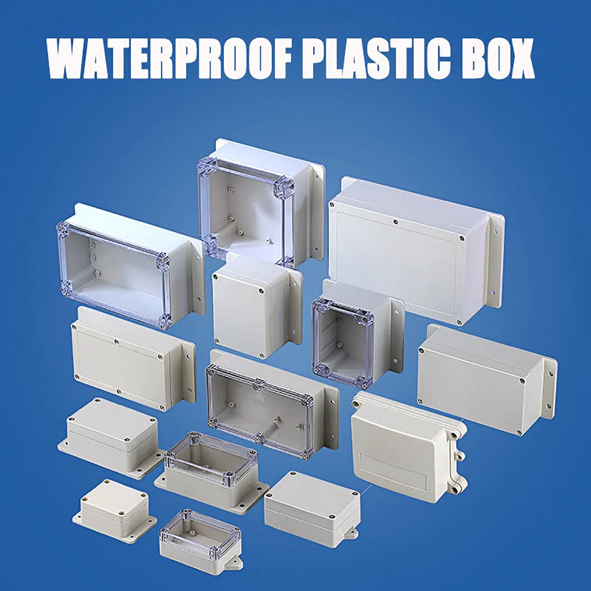 Caja de conexiones hermética de ABS, carcasa eléctrica, para proyectos electrónicos, color gris y transparente