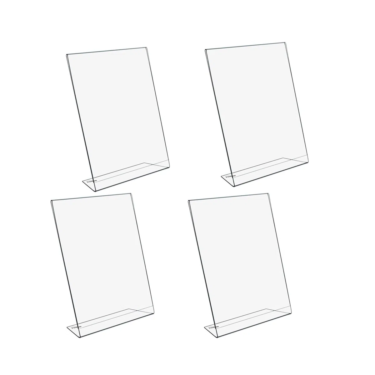 Juego de 4 Expositor Metacrilato Transparente A4 Soporte Acrilico Sobremesa para Carteles Porta Menú Precios Póster Portafotos de Plástico para Hotel, Oficina,Tienda,Restaurante