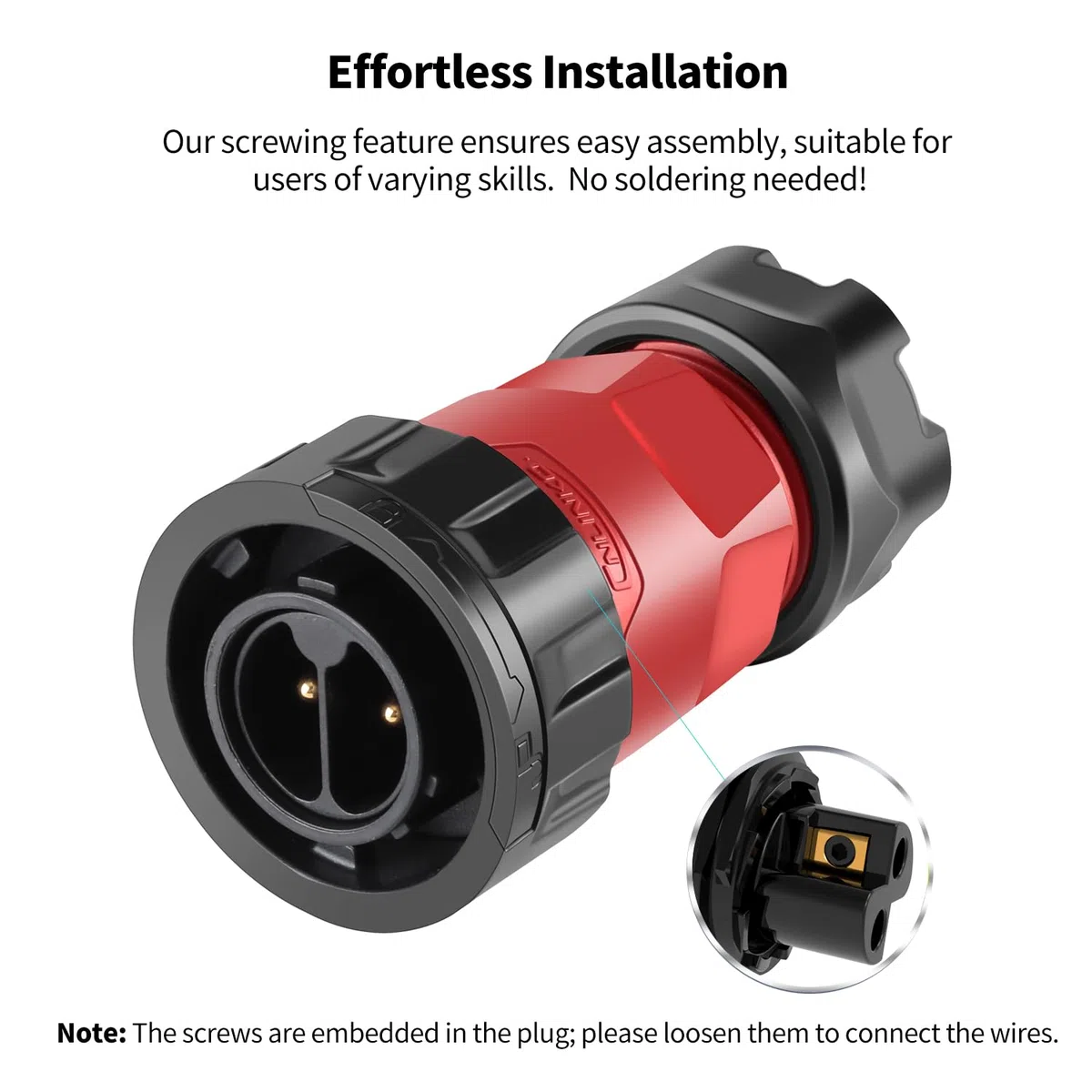 CNLINKO YM-20 Conector roscado de 2 pines IP68 conector estanco circular, carcasa de plástico PBT y conector de aviación de inserción rápida, M20 enchufe de brida macho/hembra (2 pines)
