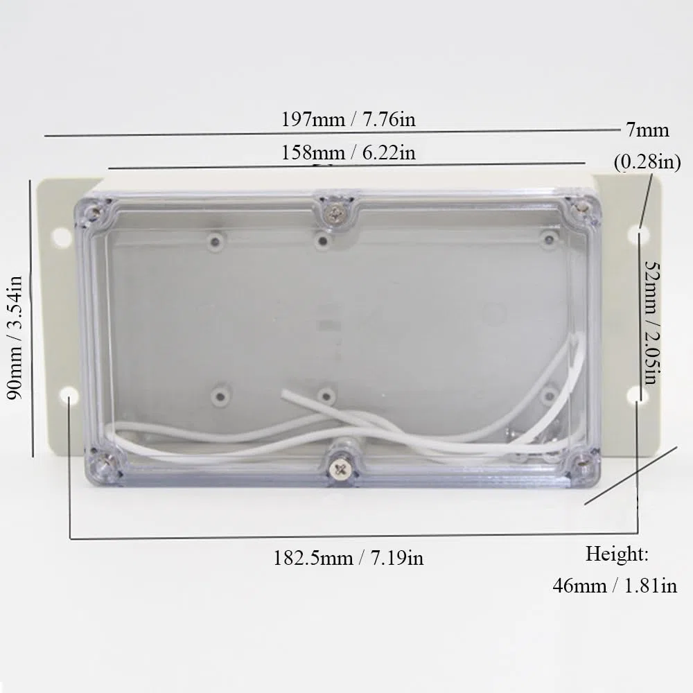Caja de conexiones hermética de ABS, carcasa eléctrica, para proyectos electrónicos, color gris y transparente