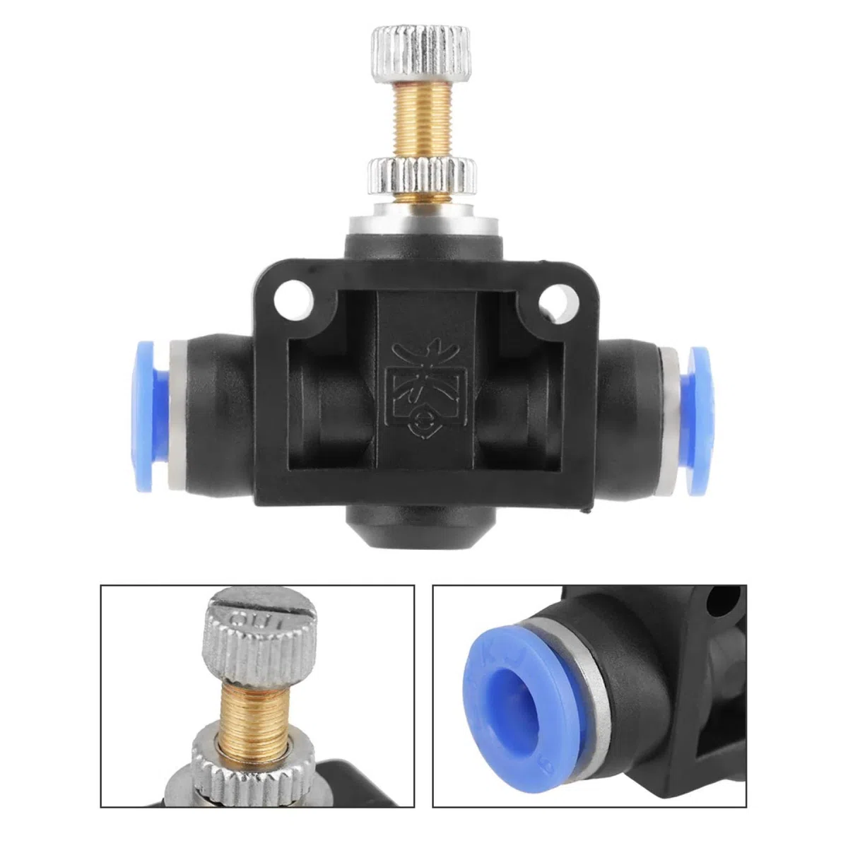 Akozon Controlador De Velocidad De Aire, Válvula De Flujo Neumático 6mm, Conector Rápido, Regulador De Aire, Adecuado Para Herramientas Neumáticas Y Equipos De Automatización