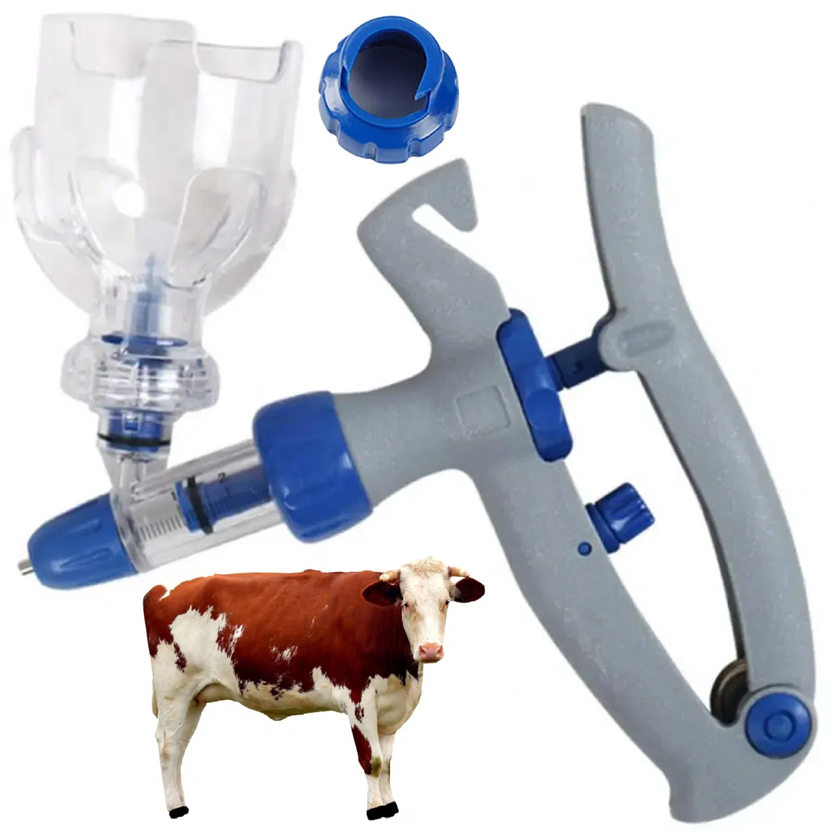 Pistola de jeringa para ganado ajustable y precisa | Pistola de jeringa con inyector automático para cabras, ganado de 5 ml con inserción de botella preciso y ajustable continuo para cabra, ce