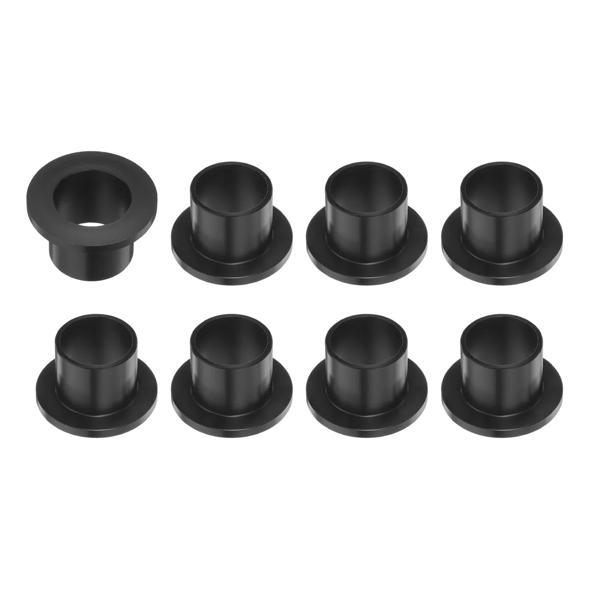 QUARKZMAN 8Pcs Cojinetes de Manga Bridados de Plástico 20mm de Diámetro Interior x 23mm de Diámetro Exterior x 21mm de Longitud Negro Cojinetes de POM