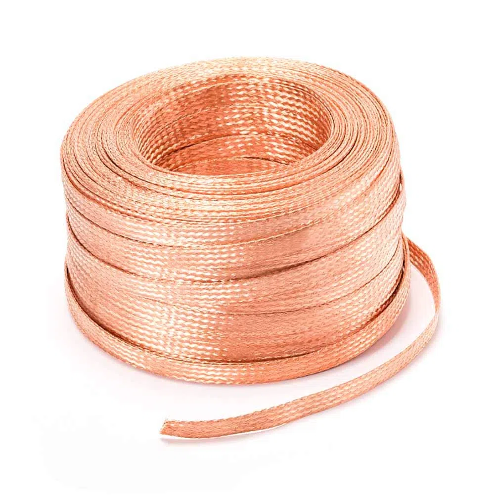 Flat Trenza de Cobre Mangas de Cable Longitud: 20 m / 65,6 pies Ancho: 4 mm Espesor: 1 mm