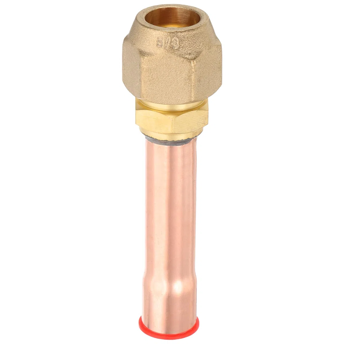 QUARKZMAN 5/8" SAE 45 Grados Latón Tubería Accesorio, 1Pcs Abocardado Conector Macho Rosca Adaptador con Latón Tuerca y Cobre Tubo para Aire Acondicionado HVAC Refrigeración