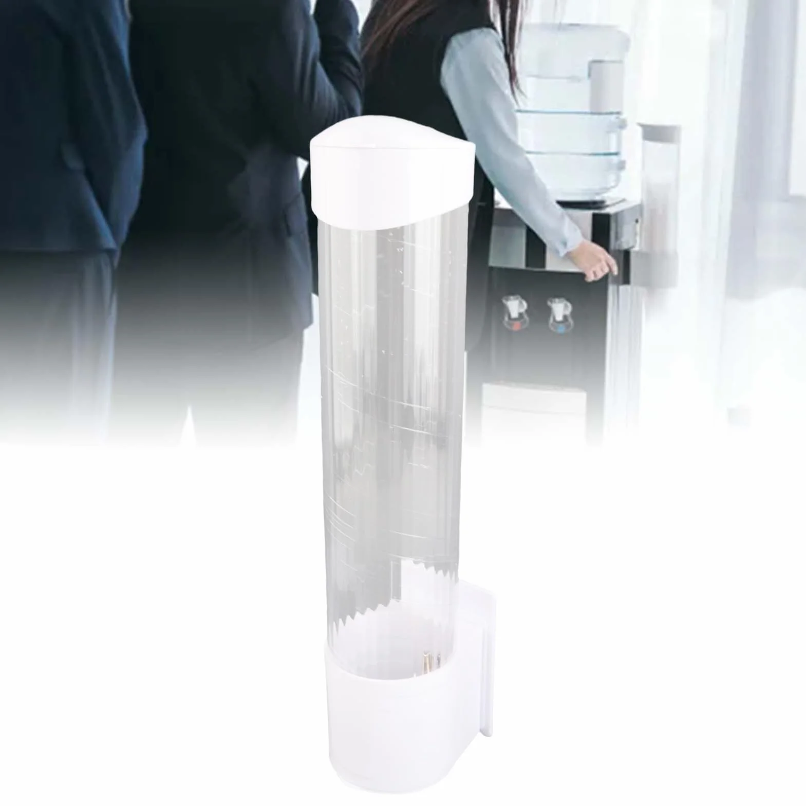 GOTOTOP Dispensador de pared para vasos de plástico, transparente, 50 unidades, 7,5 cm