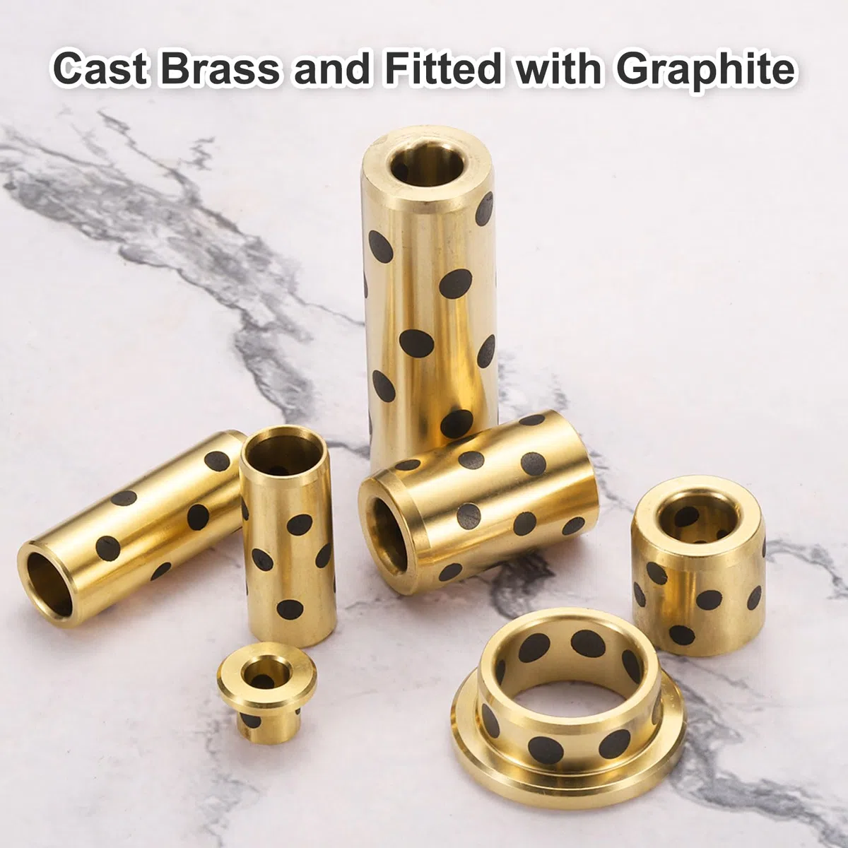 QUARKZMAN 4 Piezas de Cojinetes de Manga 8mm de Diámetro Interior X 11mm de Diámetro Exterior X 30mm de Altura, Casquillos de Bronce Grafito Sin Aceite Envueltos, Cojinete de Bronce Fundido