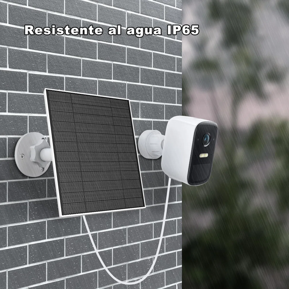 Panel Solar para Cámara Eufy, 5W Cargador Solar Compatible Con Eufycam 3/3C/2/2 Pro/2C/2C Pro/E/E20/E40/L20/L40, Con Puerto Usb-C, Adaptador Micro Usb, Resistente Al Agua IP65