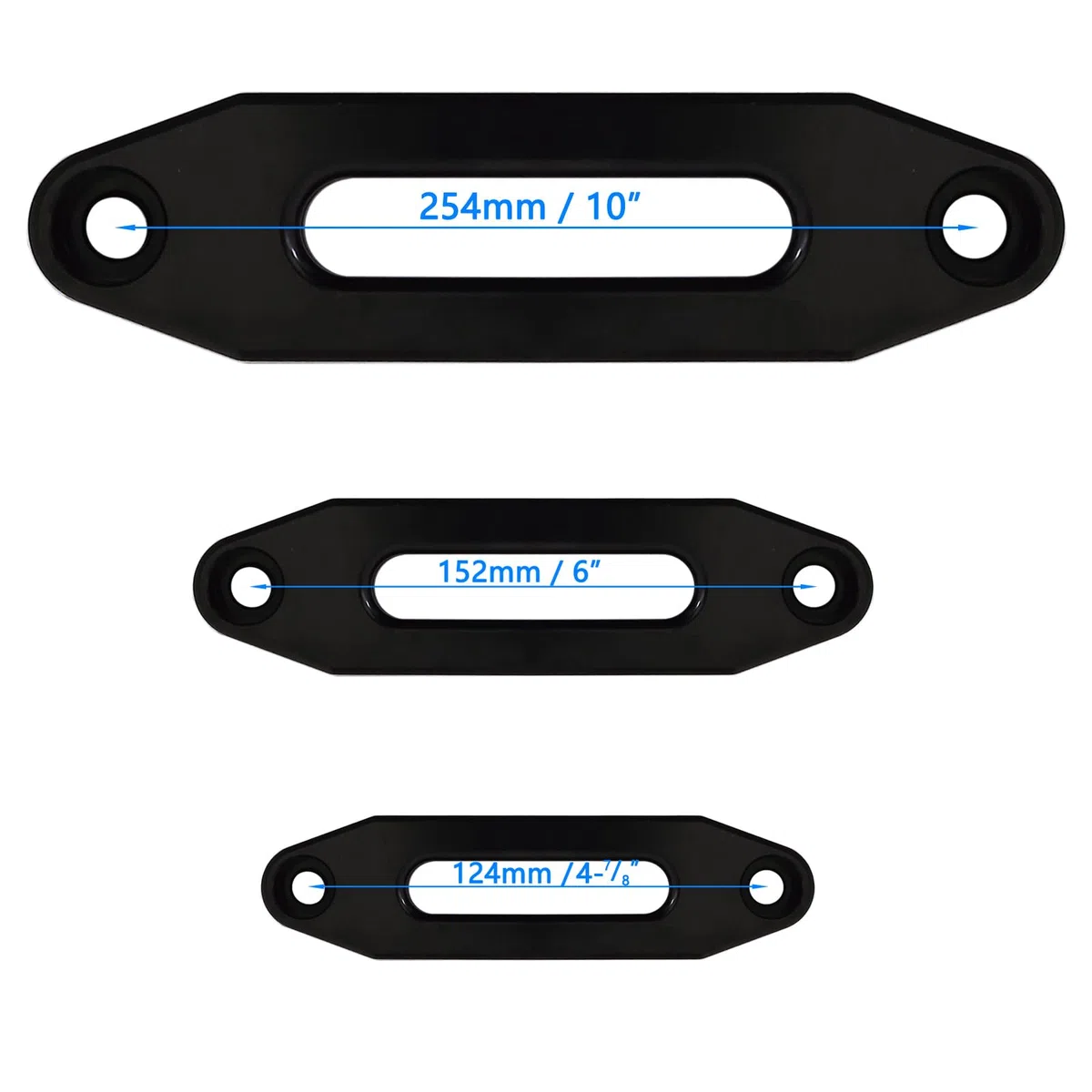 Young Wolf Pasacables Hawse de aluminio para ATV/UTV de 2000 a 13000 libras, montaje de cabrestante brillante (negro) (124 mm)