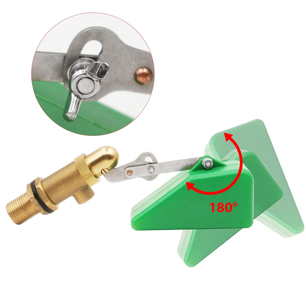 Válvula de Flotador de 1/2" Válvula de Flotador de Latón de Bola de Flotador Válvula de Flotador de Agua de Cierre Automático con Brazo Ajustable para Cuenco de Agua de Vaca