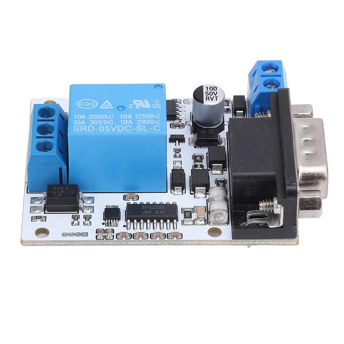 Módulo de relé RS232, Módulo de relé de Control de Puerto Serie de 1 Canal, Módulo de relé de Interruptor Optoaislado para Detección de Cantidad Digital o Control de Potencia
