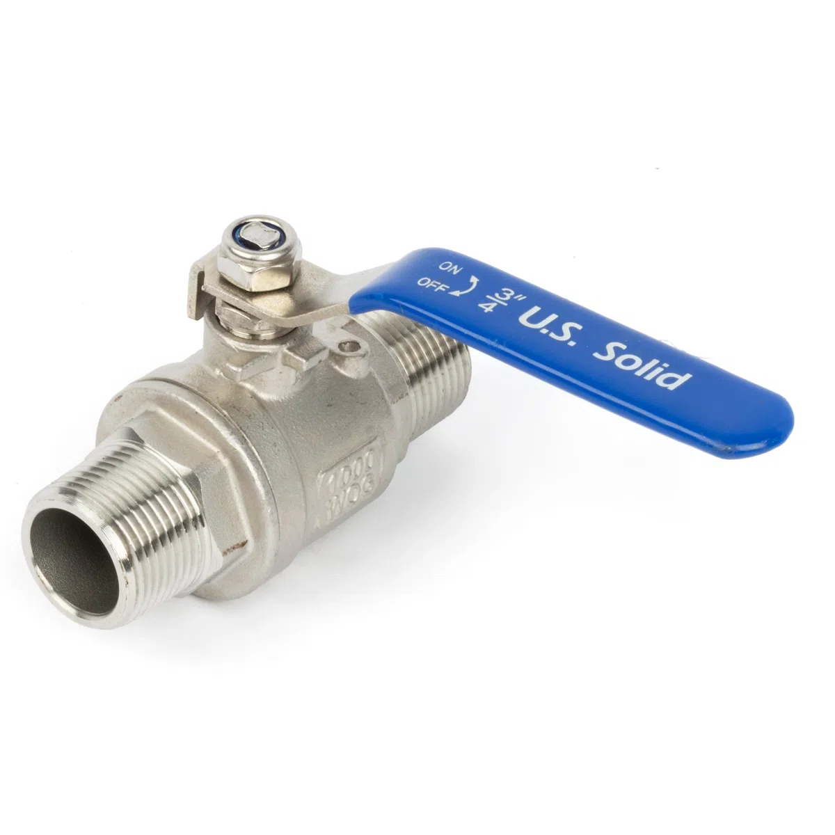 U.S. Solid Válvula de bola DN20 de 3/4 pulgadas - 304 rosca exterior de acero inoxidable G rosca completa conexión de 2 vías