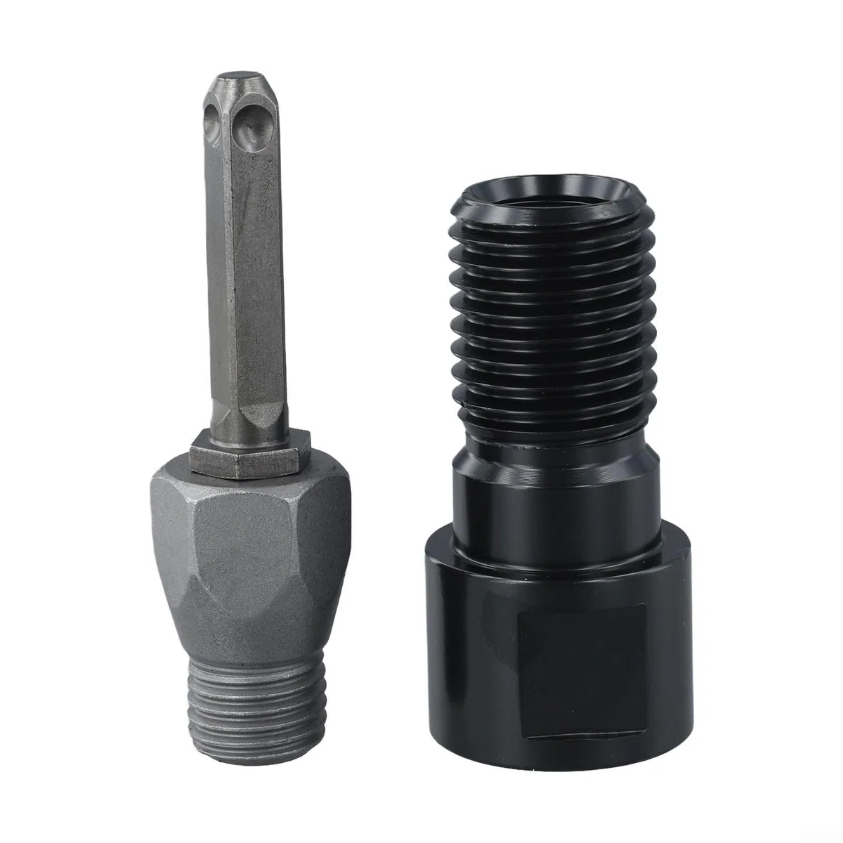 Adaptador de rosca para brocas de núcleo, convertidor de rosca M22 a 1-1/4-7 con mango cuadrado dividido para plataformas de perforación de agua y aplicaciones de alta resistencia (C)
