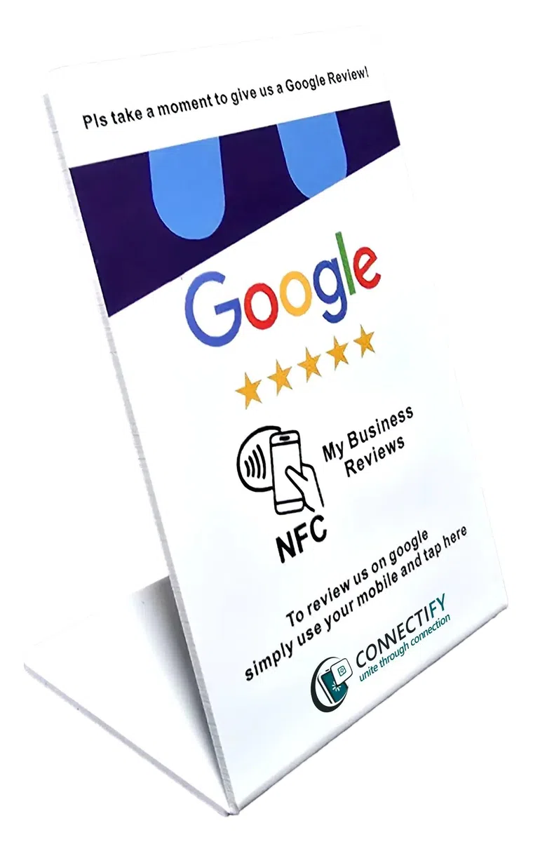 Soporte NFC y QR para Reseñas Google Maps | Aumenta Opiniones con un Toque | Compatible con Android & iPhone | Fácil Configuración | Sin Suscripciones