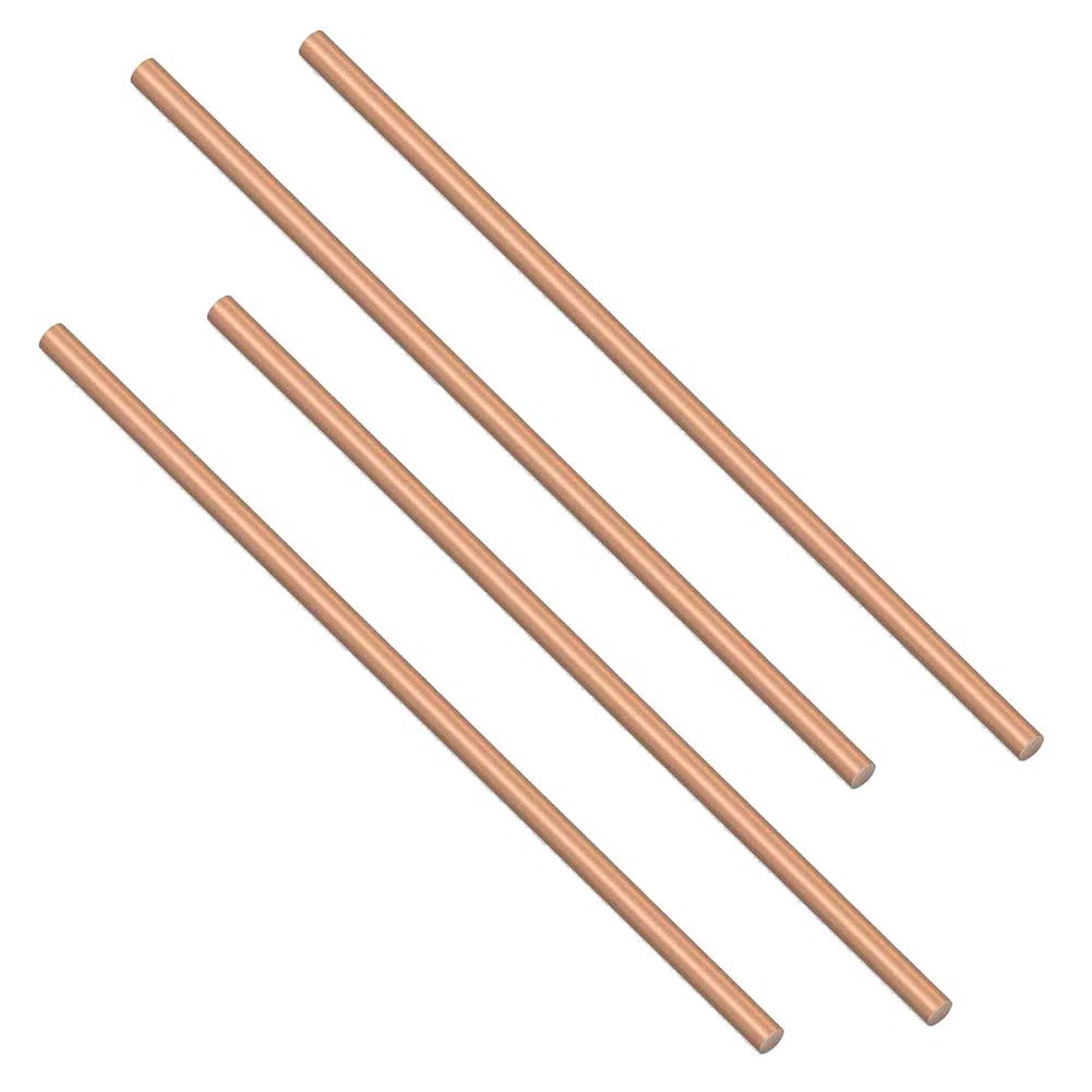 4 Unids Puro Cobre Redondo Vara Sólido Cobre Metal Cu Barra De Metal De Metal De Metal Longitud 500Mm / 19.7 Pulgadas De Diámetro,4mm
