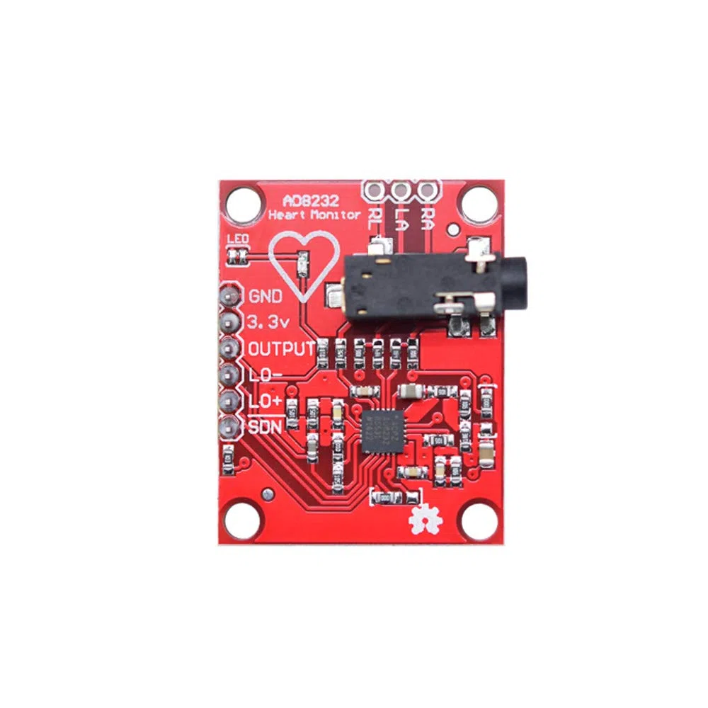 ECG Module AD8232 Medición de ECG Kit de módulo de sensor de frecuencia cardíaca de pulso Sensor de monitorización de ECG para Arduino con cable Dupont