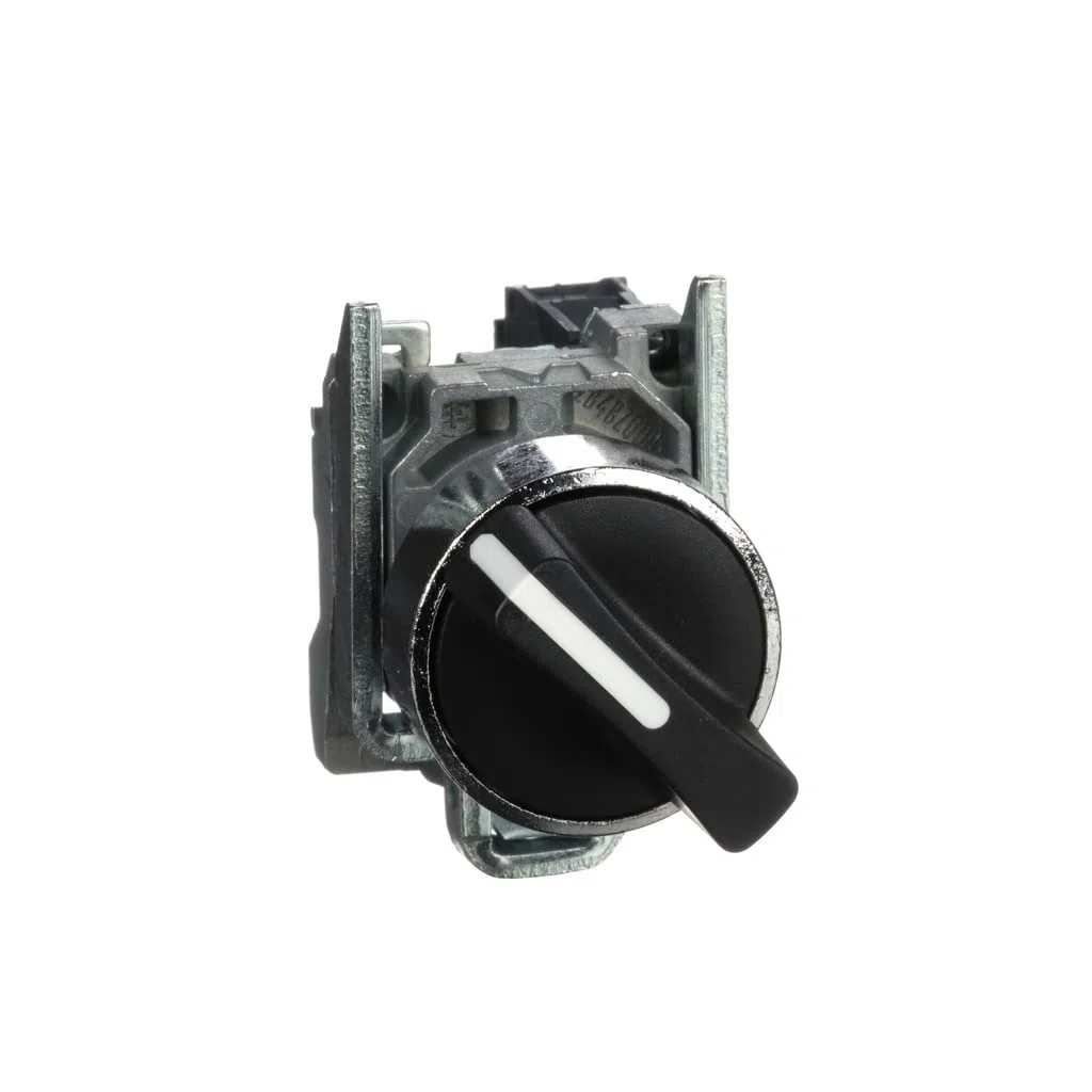 Schneider Electric XB4BD21 Selector Diámetro 22, Mango de 2 Posiciones, 1 Na, Negro