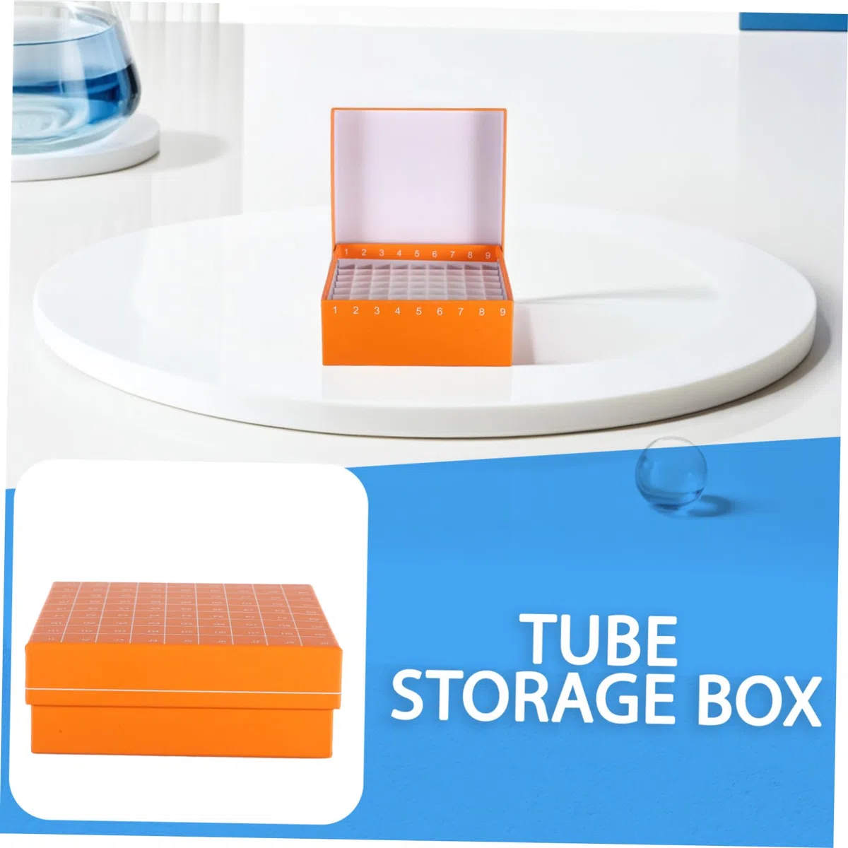 TOPBATHY Caja De Laboratorio Para Congelar Tubos De Ensayo 81 Compartimentos Tapa Abatible 1-5 Ml Plástico Resistente Adecuado Para Almacenamiento De Muestras Laboratorios y Hospitales