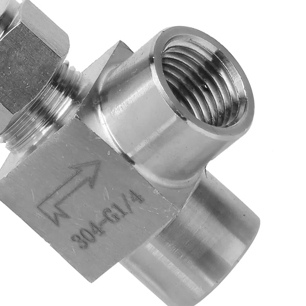 FTVOGUE Válvula de aguja de rosca hembra BSPP Válvula de cierre de tipo recto de acero inoxidable para agua Gas Combustible de combustible(1/4), Other valve accessories