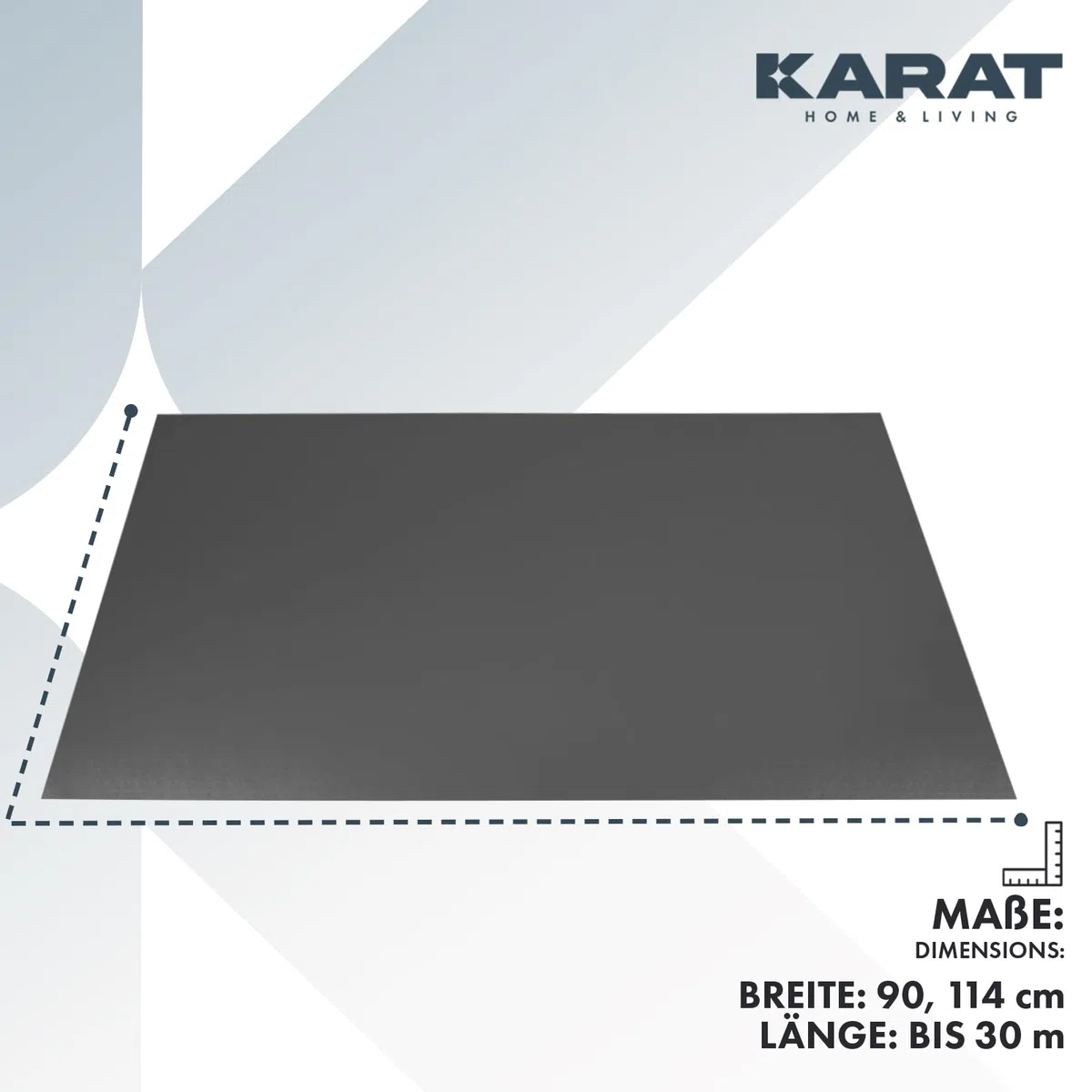 KARAT Neo - Esterilla protectora de suelo para suelos duros y silla de oficina para parqué laminado, grosor de 1,5 mm (gris oscuro, 90 x 150 cm)