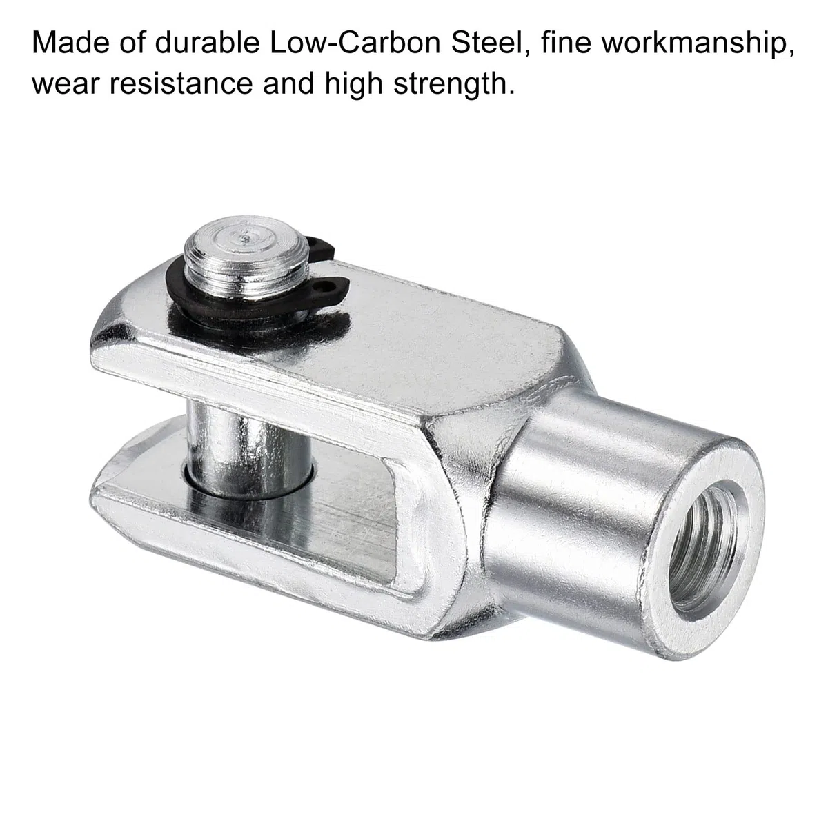 sourcing map Aire Cilindro Varilla Horquilla Extremo 2 Paquetes 52mm Longitud M10x1.25 Hembra Rosca Y Conector, Plata