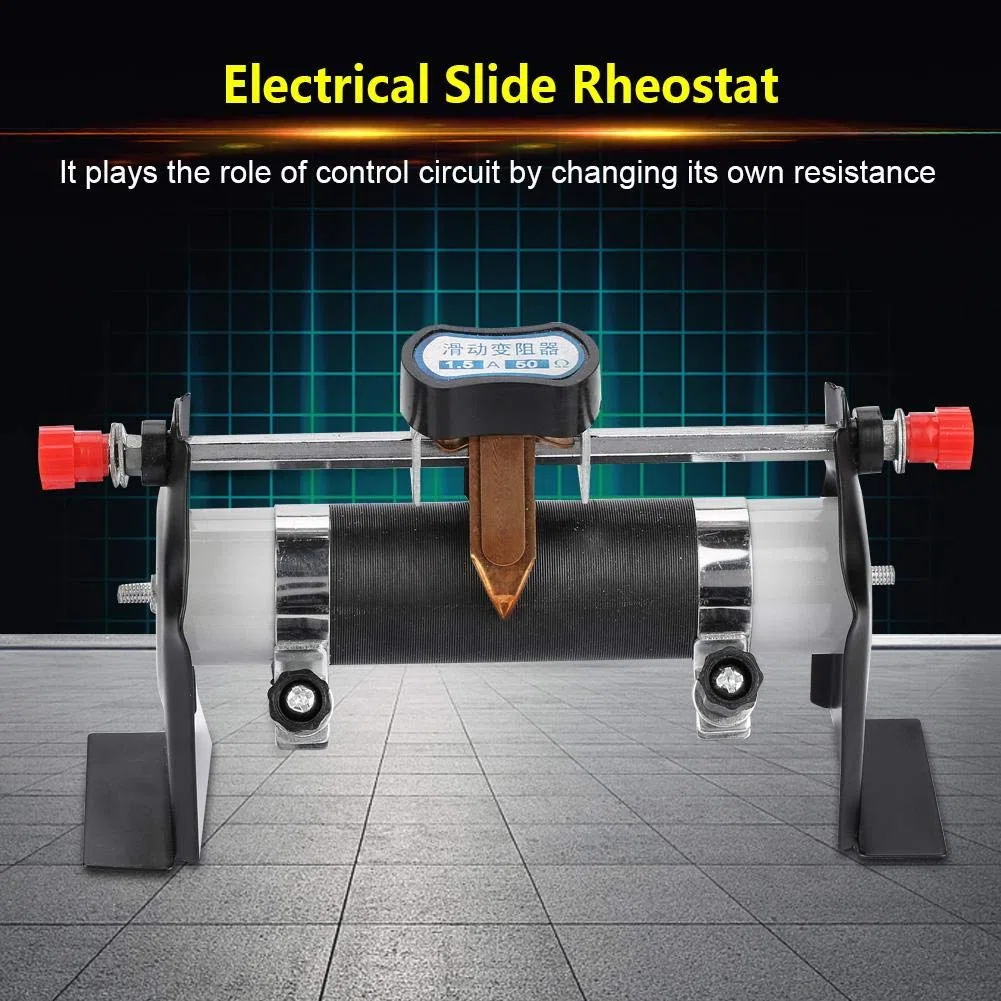 Rheostato Deslizante 1,5A 50Ω Herramienta de Laboratorio para Investigación de Resistencia Eléctrica en Metal, Dispositivo de Control de Corriente para Aplicaciones Científicas y Educativas