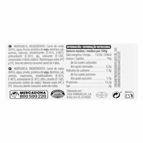 Mortadela Hacendado Pieza 900 g Pack 2