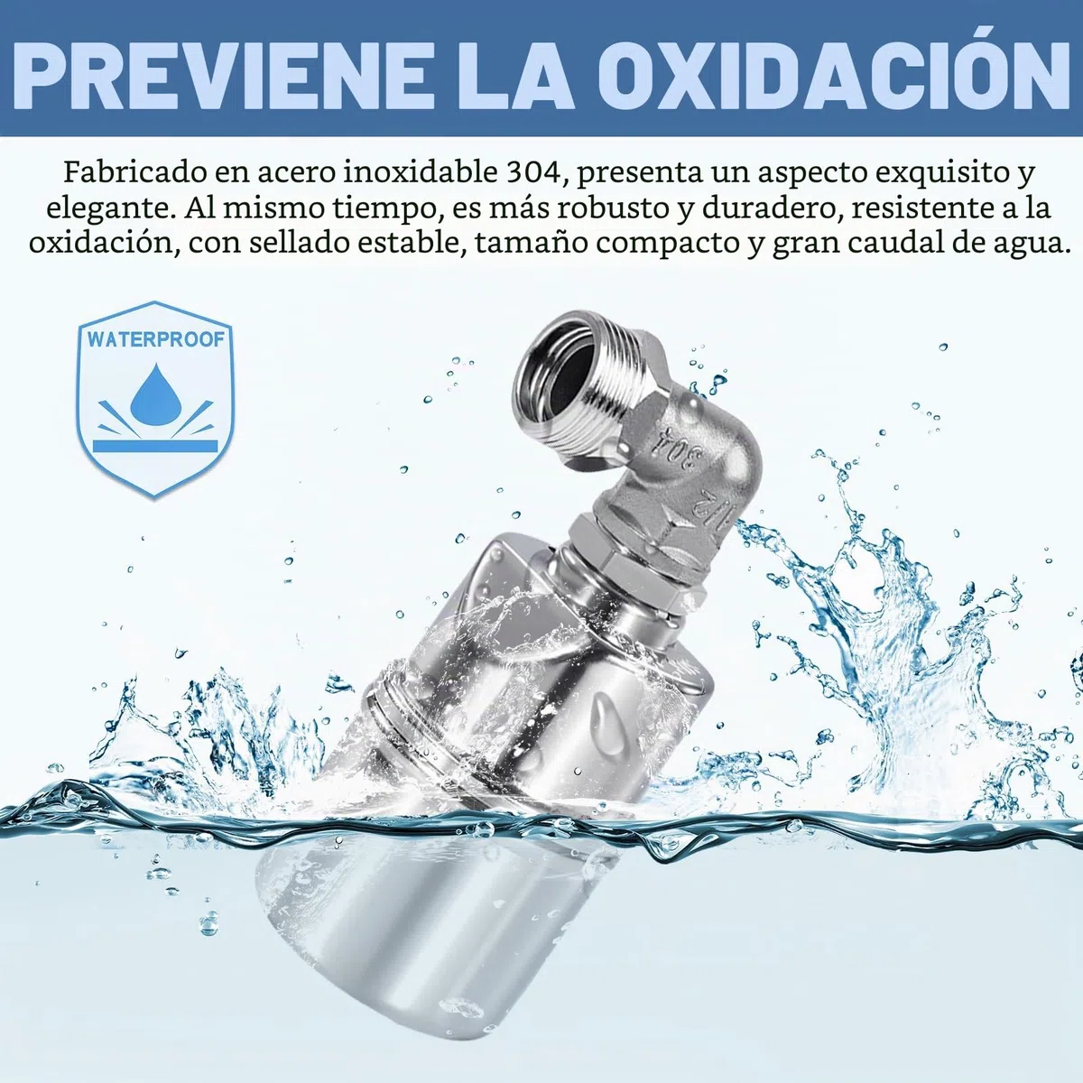Válvula de flotador para tanque de agua, válvula automática de control de nivel de agua de 3/4 pulgadas de baja presión en acero inoxidable 304