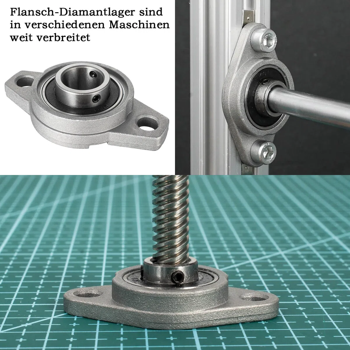 ‎KCNOFNC 2 unidades de rodamientos de 20 mm de diámetro interior, carcasa de brida con rodamiento de bolas, cojinete de carcasa, carcasa de rodamiento