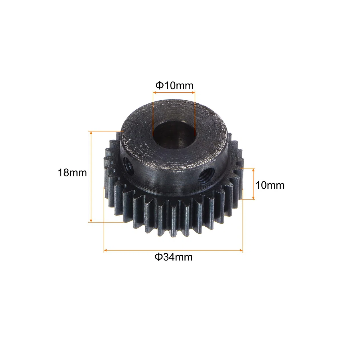 sourcing map 1Mod 32T Piñón Engranaje 10mm Diámetro Endurecido Acero Motor Cremallera Espolón Engranaje con Paso para RC Coche Camión Buggy Engranaje, 2 Juegos