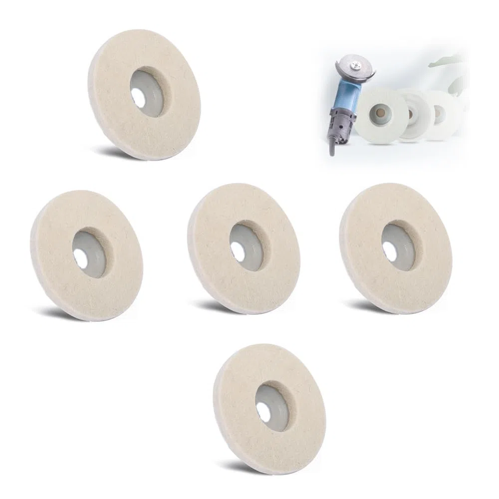 Wool Felt Polishing Wheel Disc, Compressed Wool Polishing Wheel, Round Wool Felt Disc Wheel Pad, Wool Felt Polisher Buffing Pad Grinding Disc (5pcs)