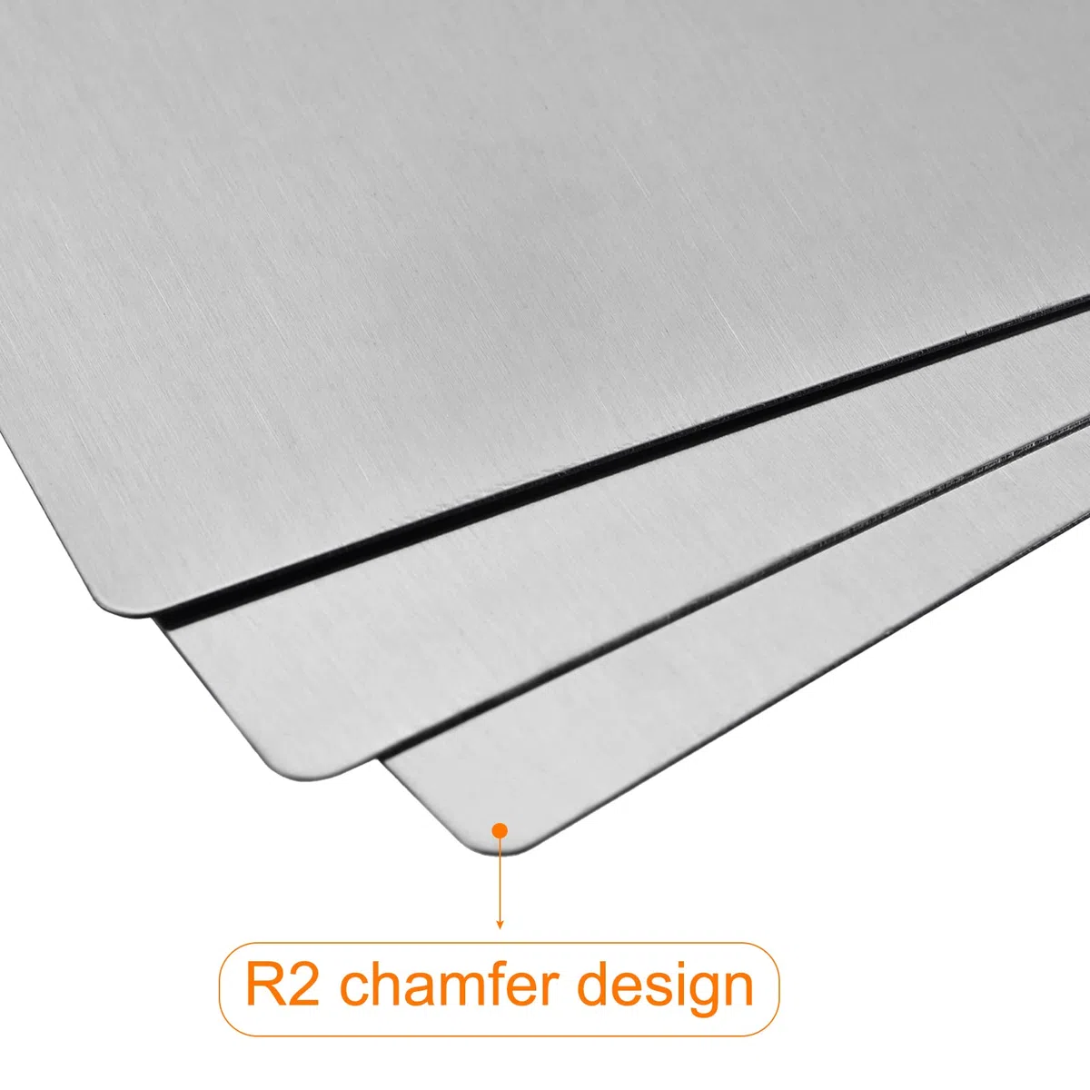sourcing map Tarjeta de Metal en Blanco, Placas Cepillado de Acero Inoxidable 201 de 3,3" x 2" para DIY Placa de Identificación de Grabado, 0,4 mm de Espesor, Tono Plateado 15 Piezas
