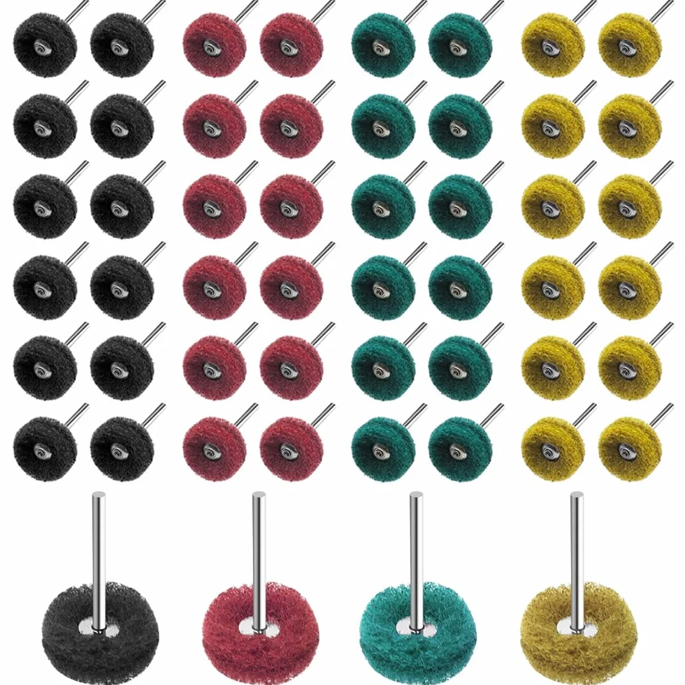 Rueda Abrasiva Pulidora 80 Piezas/4 Grano 120# - 400# Ruedas de Pulir Mango de 3 mm para Herramientas Rotativas Dremel