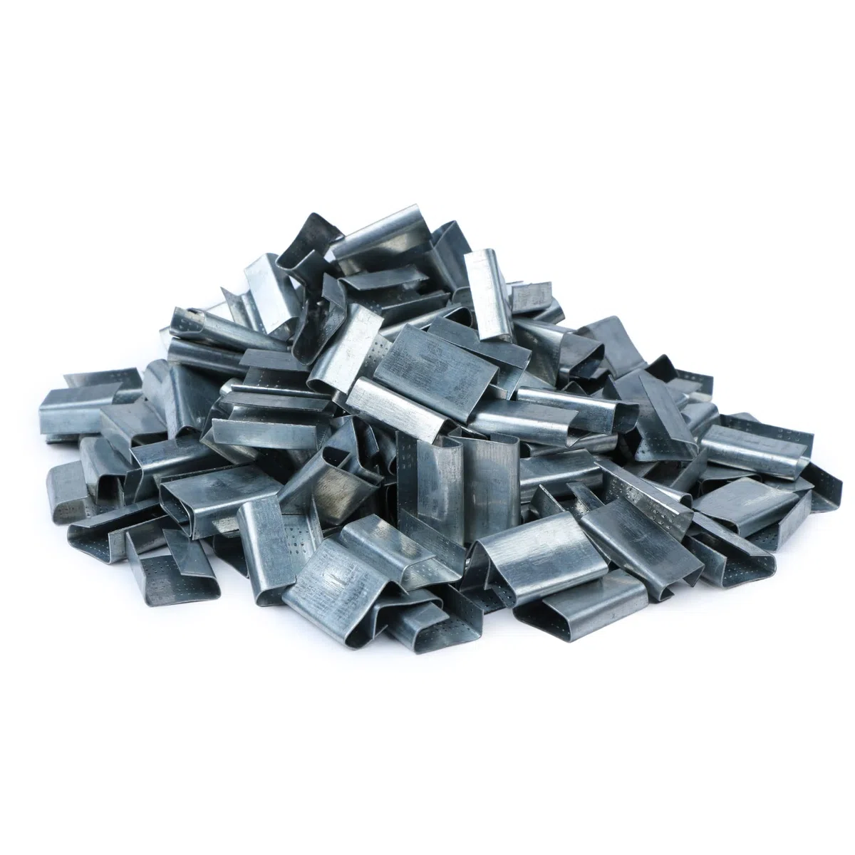 U.S. Solid 200 cintas de embalaje dentadas abiertas para 16 mm de ancho de banda de poliéster (PET), clips de flejado de cinta, clips de flejado de plástico, hebilla de metal