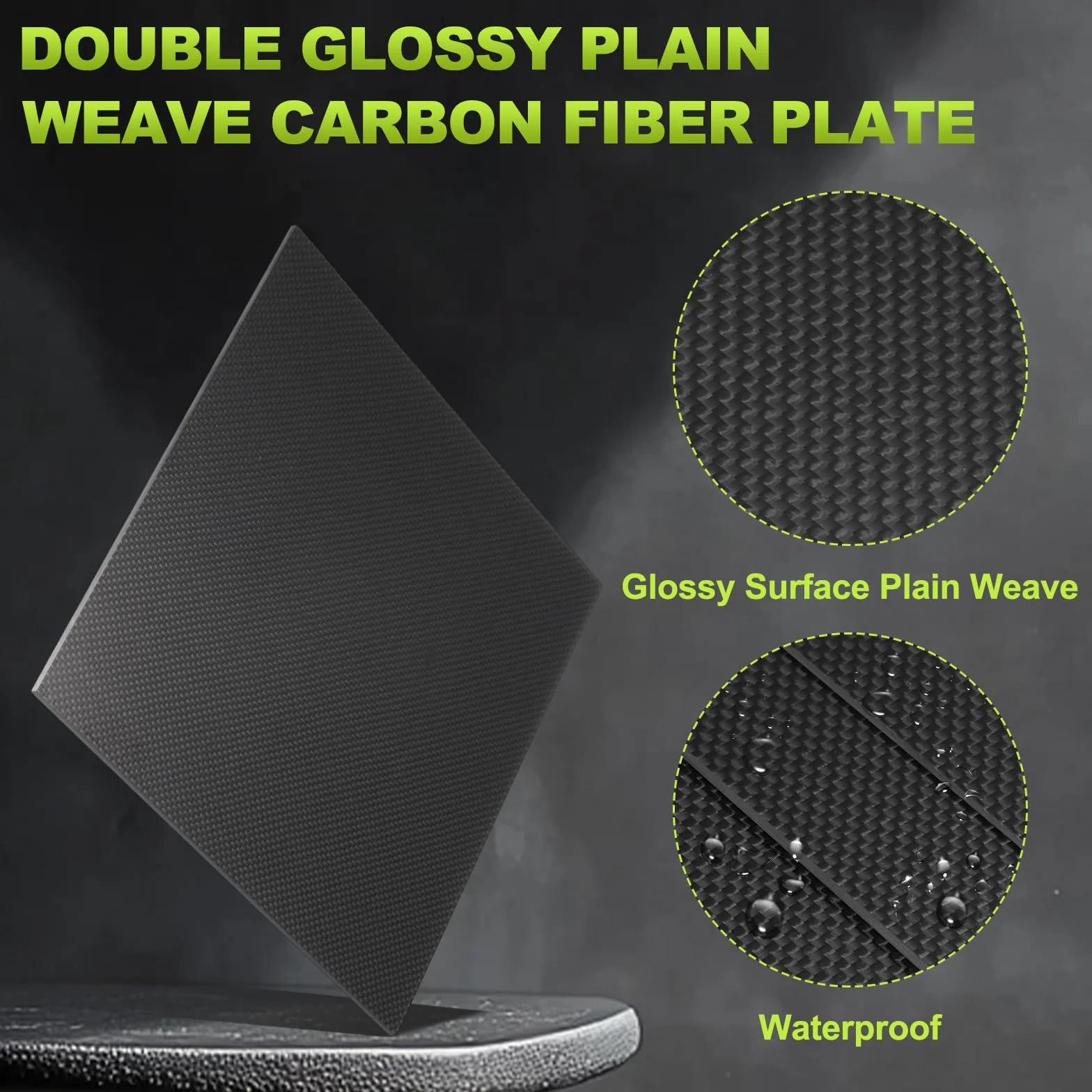 QUARKZMAN Placas De Fibra De Carbono 3K, 100 X 250 X 1.5mm Panel De Fibra De Carbono Laminado Brillante De Trama Plana, Flexible Para Aviones RC, Modelos De Coches, Piezas De Auto