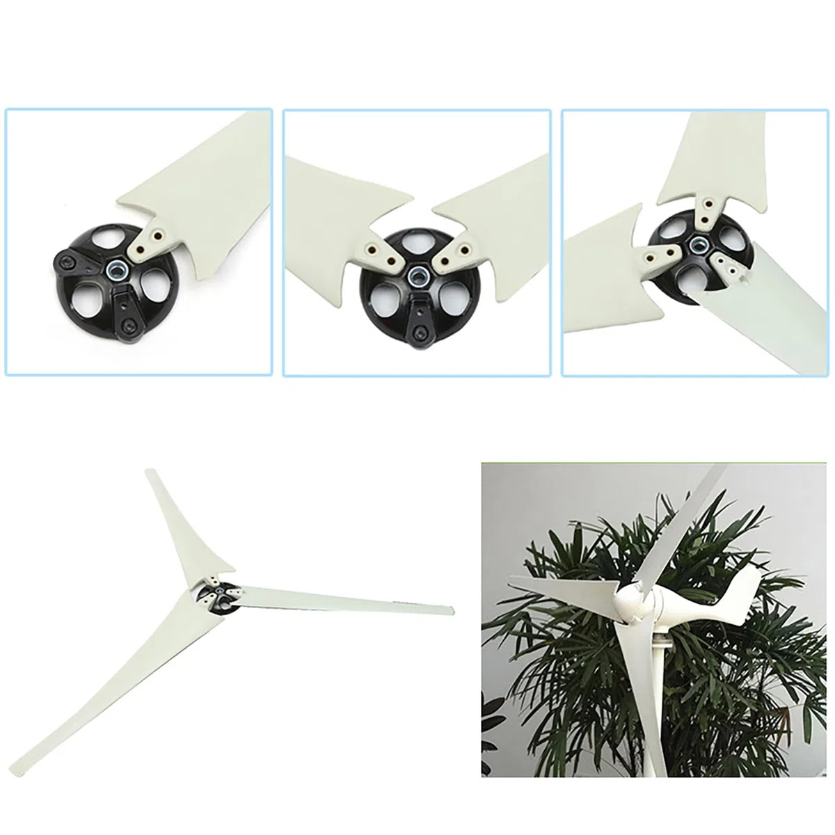 Palas De Turbina Eólica 550mm 580mm 600mm 630mm 650mm 750mm 800mm 850mm 900mm Aspas De Aerogeneradores, Palas De Aerogenerador De Eje Horizontal, Cuchillas De Fibra De Nailon,550mm