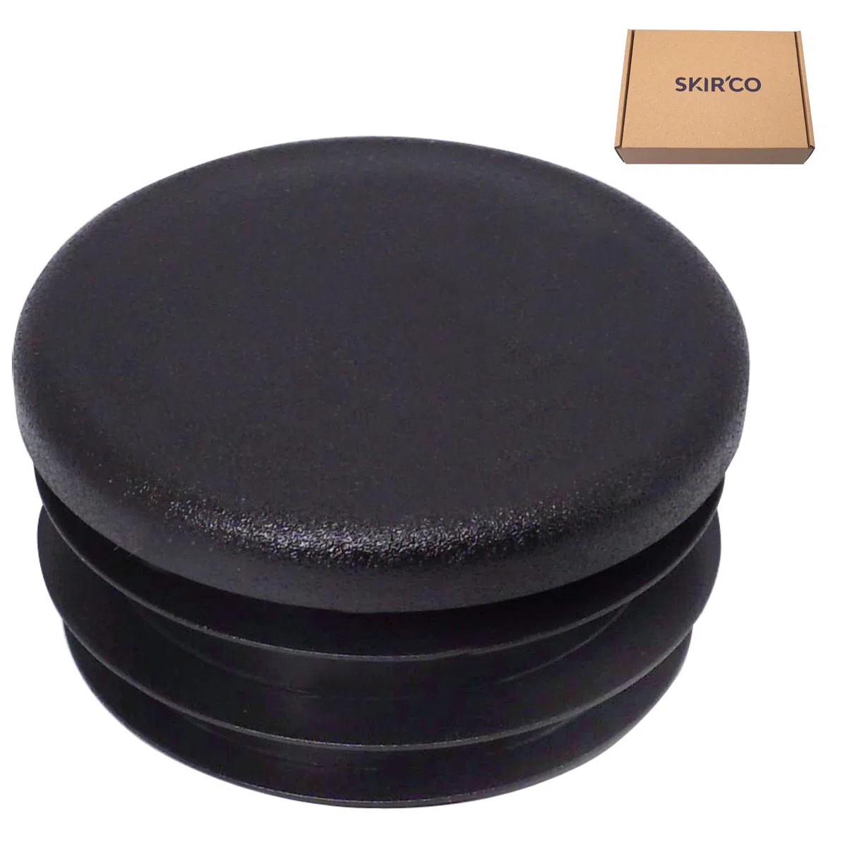 SKIR'CO (40 piezas) Insertos de tubo redondos de 40 mm, tapones de poste de valla, tapas de extremo de tubo de plástico negro, tapones de tubería, negro RAL 9005